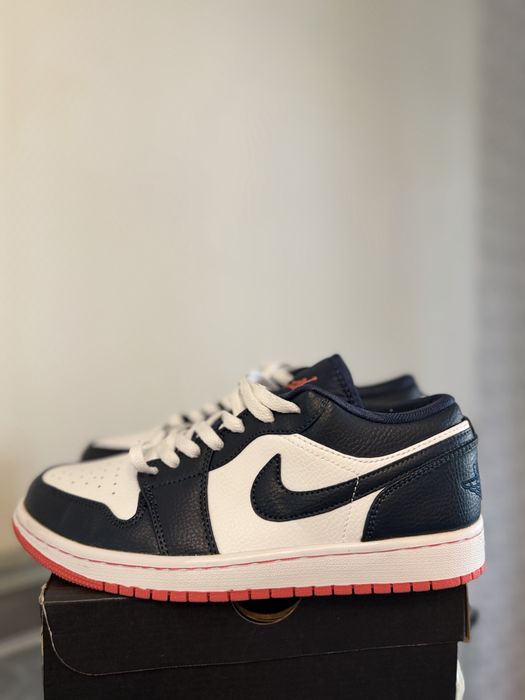 кросівки Nike Air Jordan 1 Low Blue/White/Red(сині, білі, червоні) 42 / 26 см(aj1)