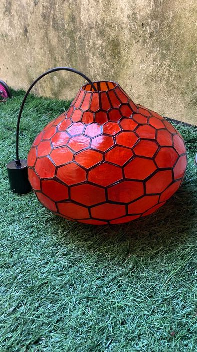 Candeeiro Madre Pérola Laranja - Gato Preto