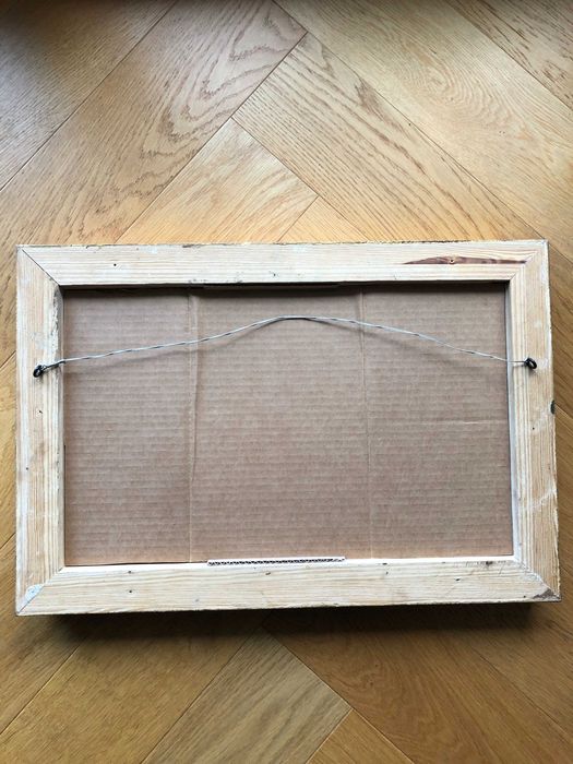 Drewniana rama w kolorze złotym 54cmx38cm rozmiar 26cmx43,5cm światło