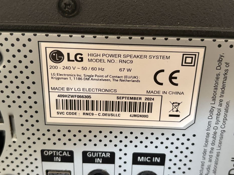 Torre de som LG XBOOM RNC9 1000W - usada apenas 3 vezes
