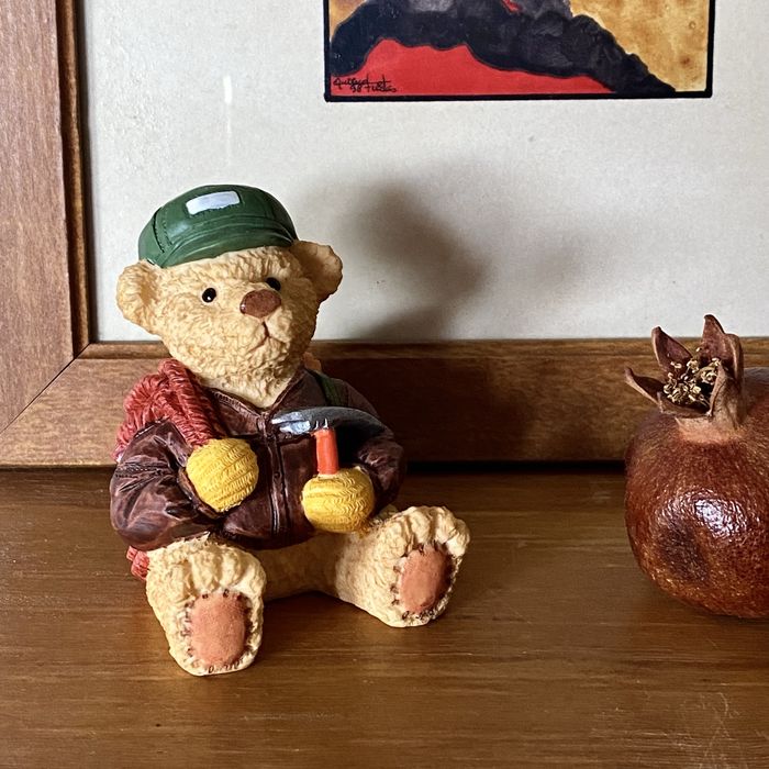 Teddy bear hand painted by W.U. 1996