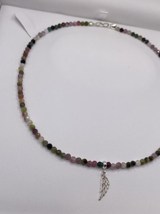 Piekny naszyjnik z kamieni srebro pr925 okazja