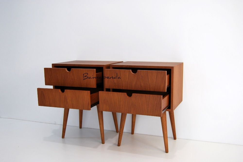 Par de Mesas de Cabeceira retro vintage estilo nordico