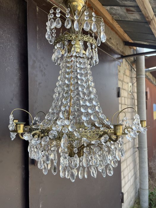 Люстра  19 век.бронза хрусталь