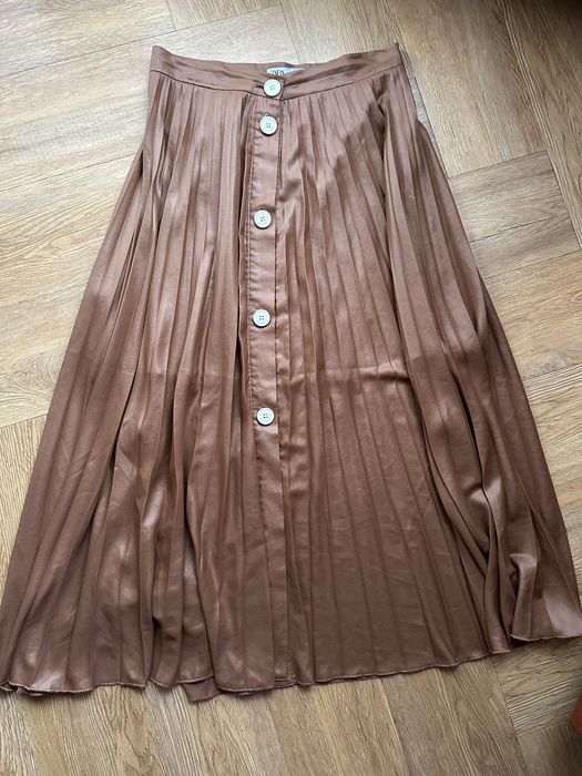 Юбка плисе Zara карамель