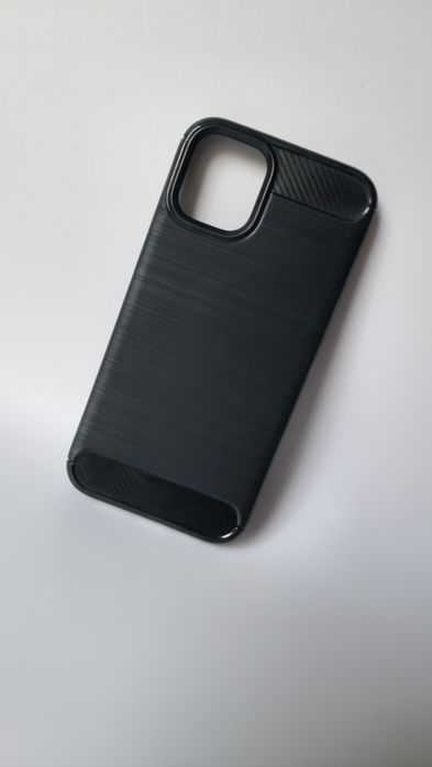 Etui do iPhone 12 Mini + szkło carbon PLECKI czarny Wzmocniona konstru
