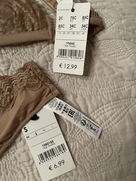 Tezenis komplet Phard stanik i stringi 75C/S brąz