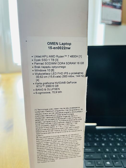 Laptop HP OMEN 15 | Ryzen 7 | RTX 2060 | 16GB RAM | 1TB SSD | 144Hz | Box I