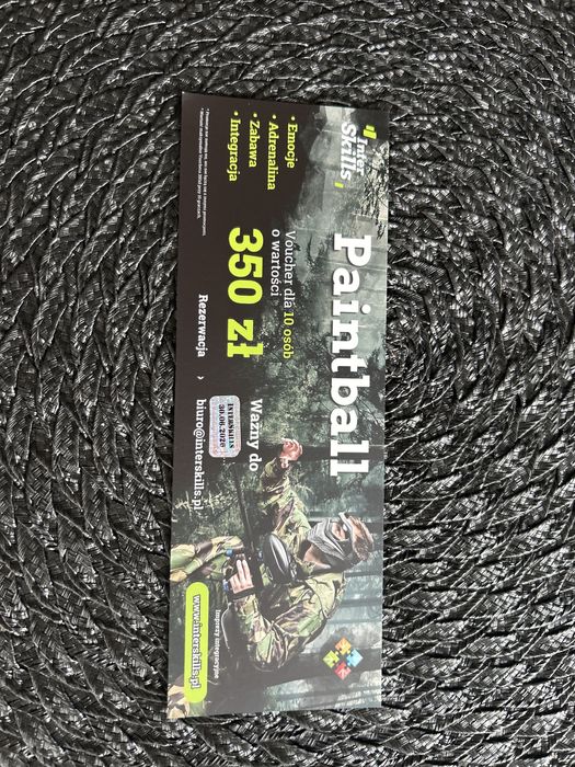 Voucher Bilet na Paintball Inter Skills Interskills 350 zł wartość