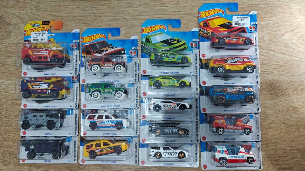 Hot Wheels First Response 2024 – 18 modeli Seria Camaro, RX-7, Nissan