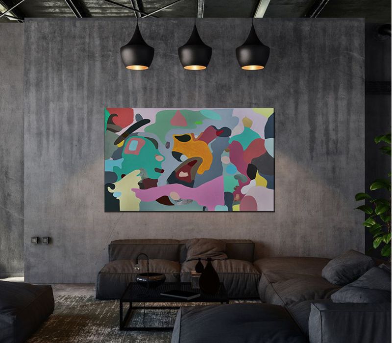 Obraz abstrakcyjny ręcznie malowany - nowoczesna dekoracja