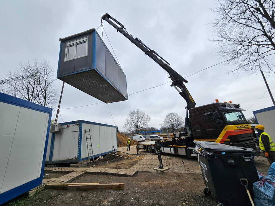 Usługi transportowe HDS transport maszyn kontener laweta dźwig TANIO