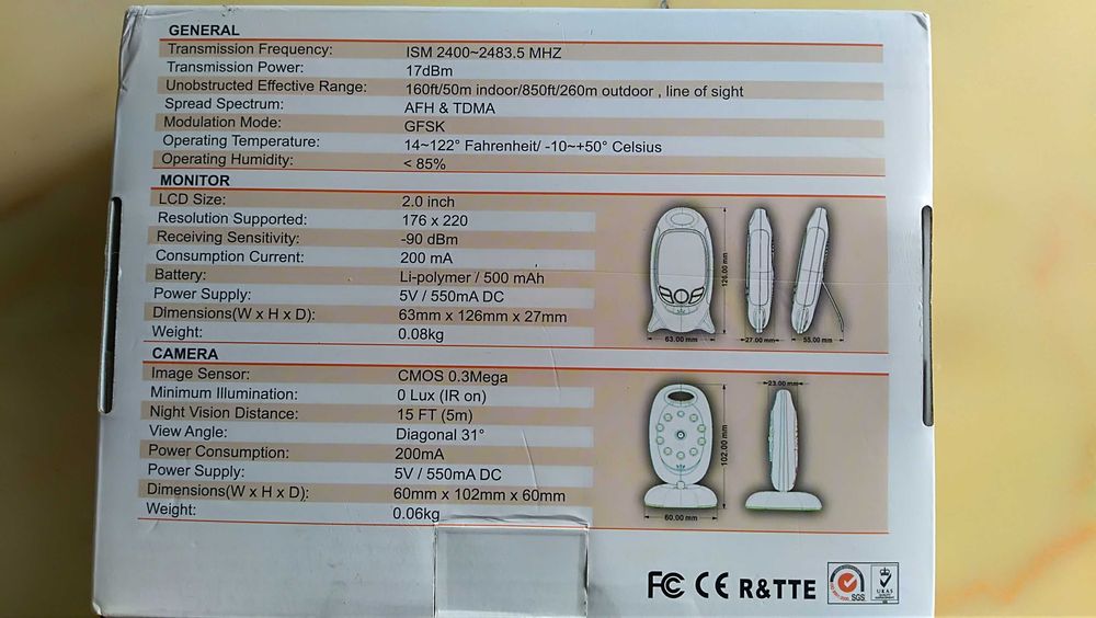 видеоняня Video Baby Monitor VB601 + держатель для камеры