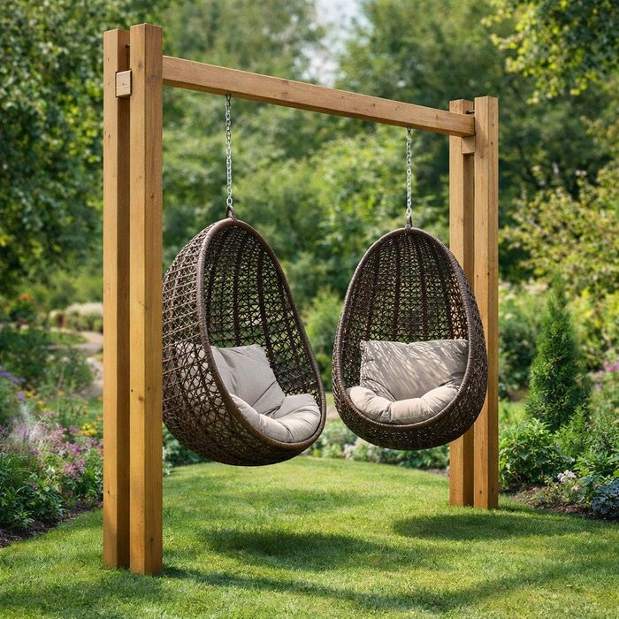 Stelaż drewniany do fotela wiszącego / kokonu 3m x 2,4m KVH DUO