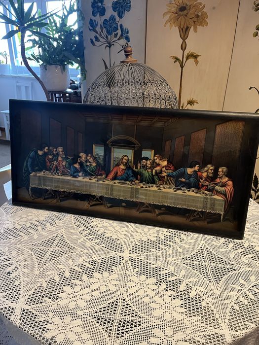 Última Ceia de Cristo, quadro estilo painel antigo