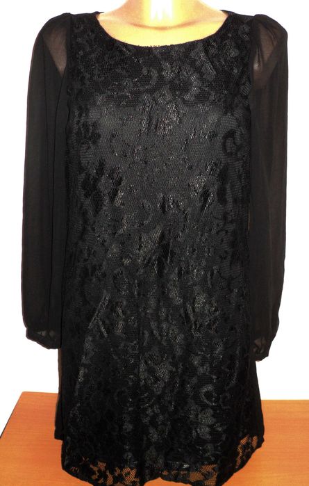 Sukienka Atmosphere roz, 36 S. czarna koronkowa