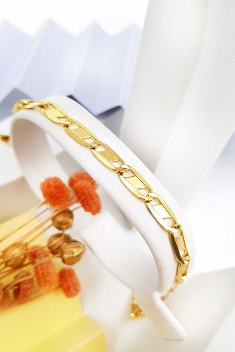 Złota bransoletka z blaszkami próba złota 585