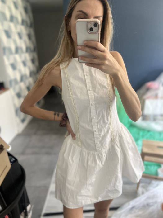 Zara sukienka biala mini