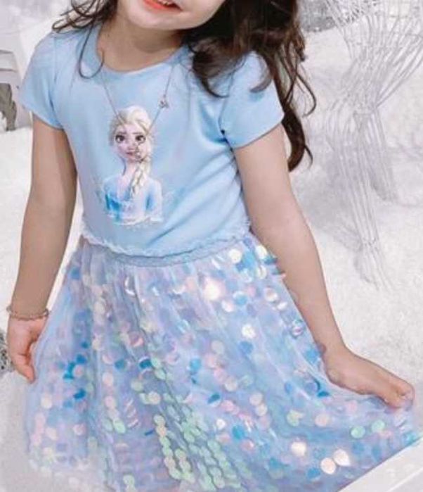 HM Elsa, Elza, Kraina Lodu, Frozen, CEKINY sukienka rozmiar 110 116