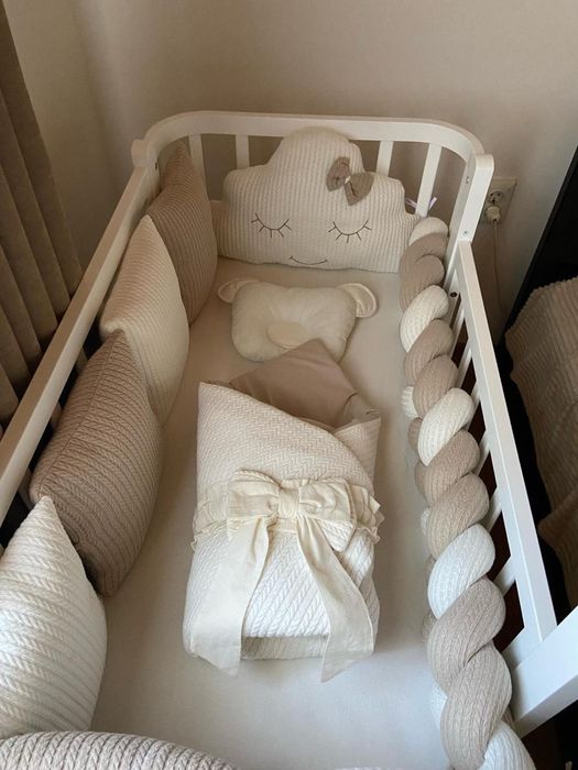 Постельное в кроватку бортики балдахин защита захист коса