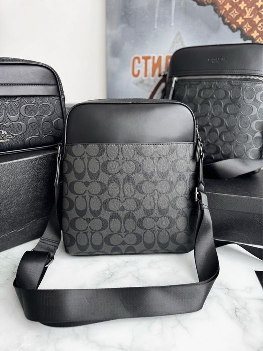 Сумка мессенджер барсетка мужская чоловіча Coach Houston Flight коуч