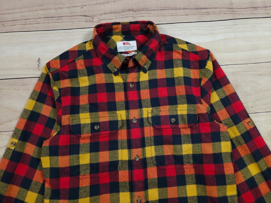 FJALLRAVEN Skog Shirt Koszula w Kratkę Męska Logo r. S