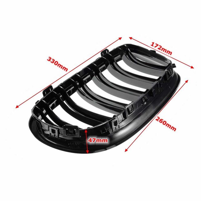Grelhas preto piano dupla barra para BMW série 3 E90/E91 2004/2012