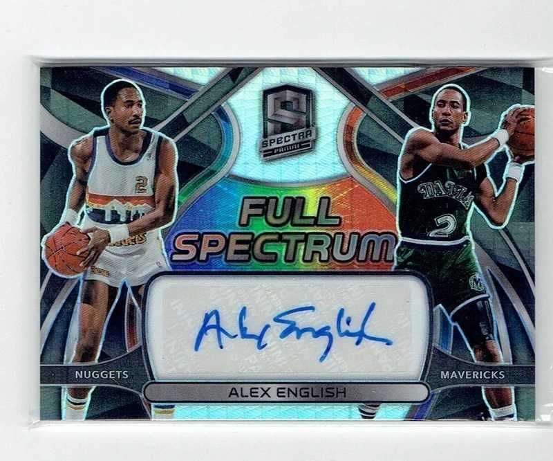 Karta koszykarska NBA z dual autografem Alex English Denver Nuggets Dallas Mavericks Panini Spectra