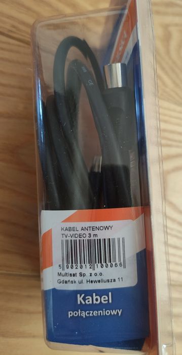 Kabel wtyk antenowy połączeniowy 3m Multisat TV-VIDEO
