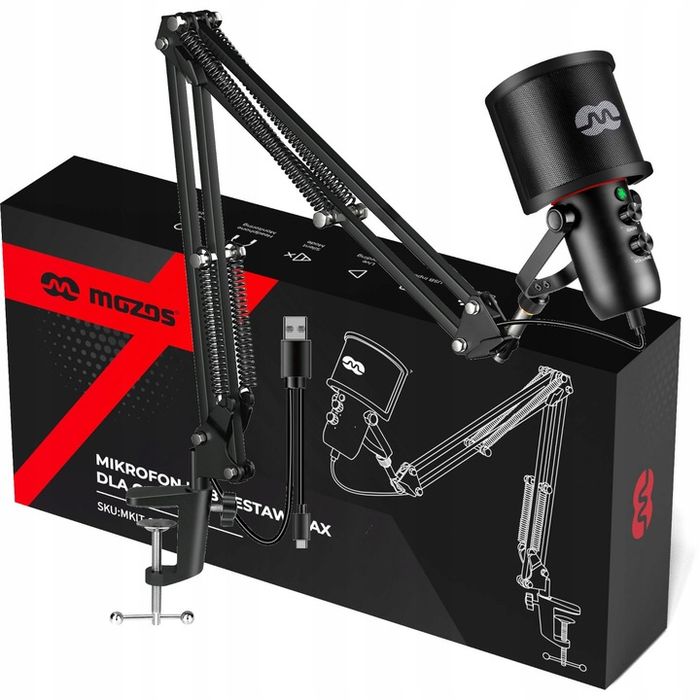 mozos mkit-gx mikrofon ze statywem następca mkit-700pro v2 do komputera