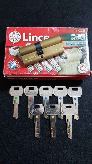 Fechadura Canhão C3S Lince 40x32mm | 4 grupos Chaves funções diferentes