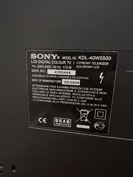 televisão SONY 50hz 40 polegadas