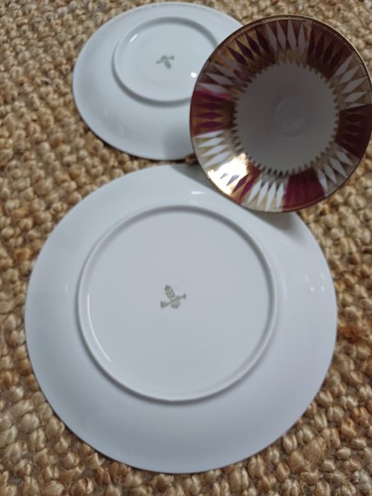 Chavena pires e prato Meissen