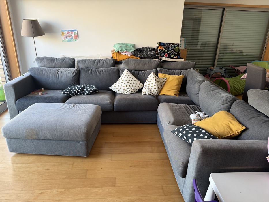 Sofa usado VIMLE IKEA preto/cinzento