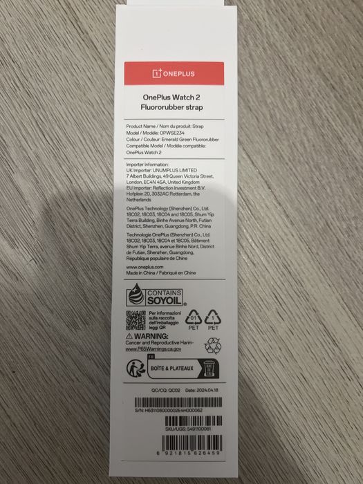 Oneplus Watch 2 - Azul novo e selado + bracelete original preta