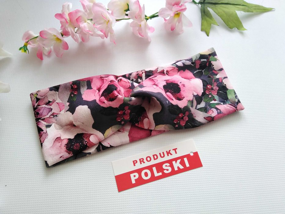 Szeroka opaska przeplatana na głowę - hand made - różne wzory