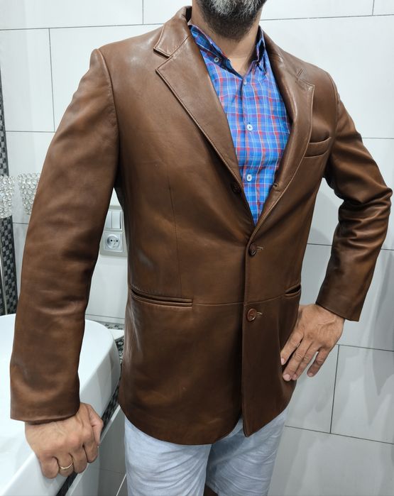 Kurtka marynarka prawdziwa skóra M/L Milestone