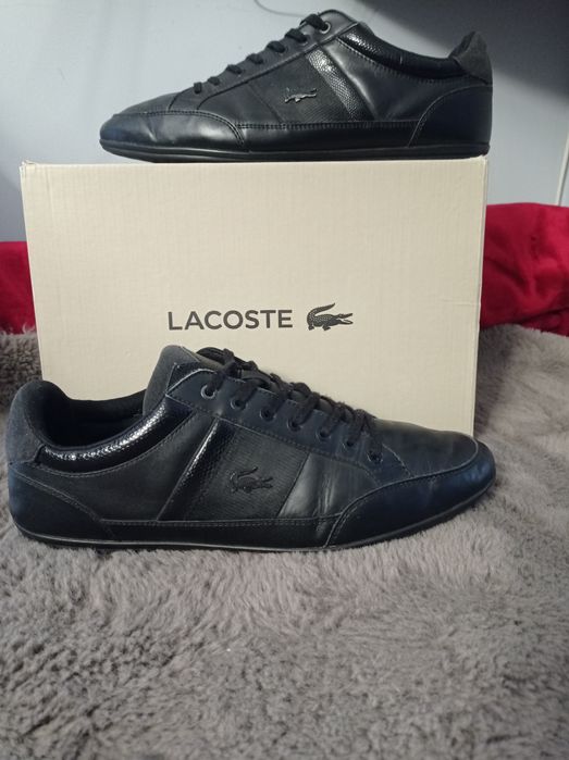 Buty Lacoste Chaymon rozmiar 44 skórzane męskie czarne super 27,5 cm