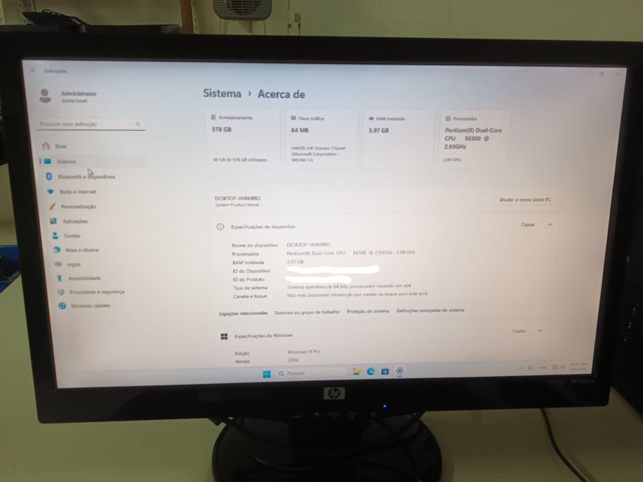 Computador Desktop - Win11 Pro - Em bom estado