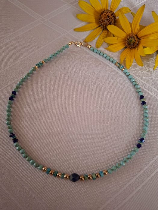 Choker  turkusowy handmade