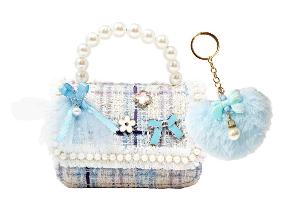 Torebeczka z breloczkiem niebieska