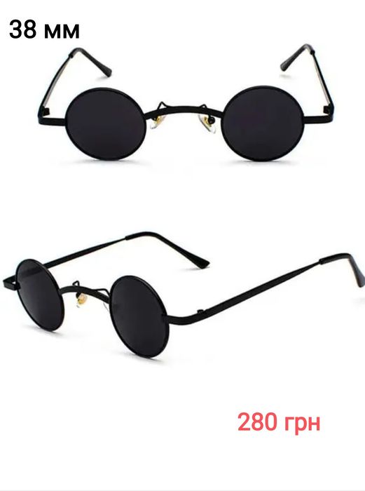 Очки черные круглые панк хиппи маленькие мужские подарок