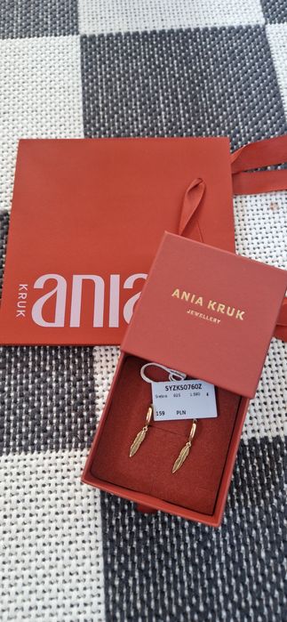 Ania Kruk kolczyki bogo piórka pozłacane