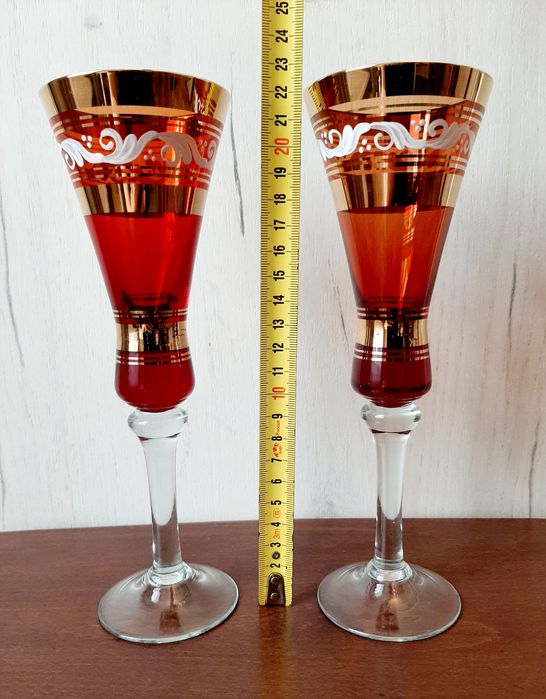Келихи з кольорового скла розписані - 2 шт.