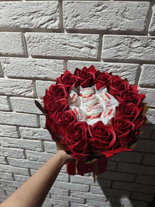 Box ze słodyczy bukiet jadalny bukiet na urodziny imieniny dla niej