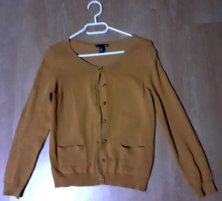 Musztardowy kardigan H&M