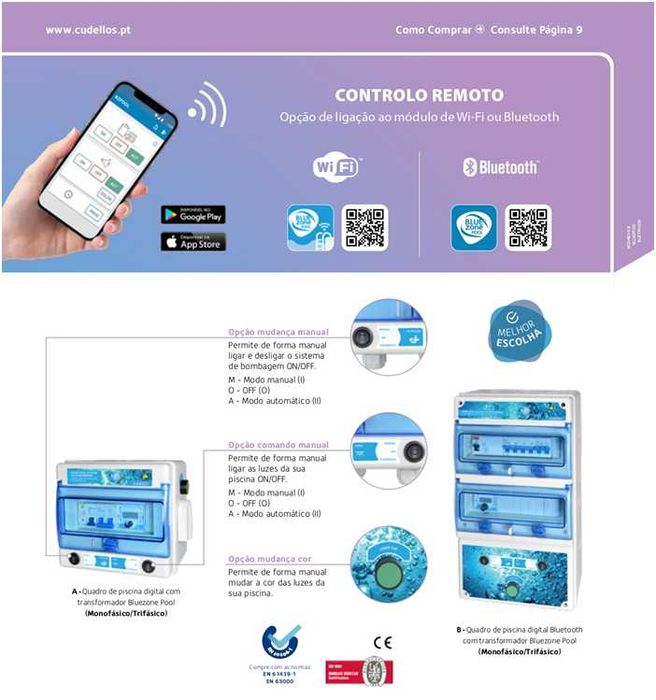 Quadro de Piscina C/Wifi  Com ou Sem Transformador 100W