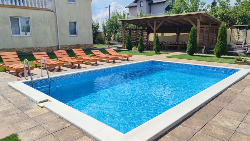 Посуточная аренда дома с бассейном и сауной. Подобова оренда будинку