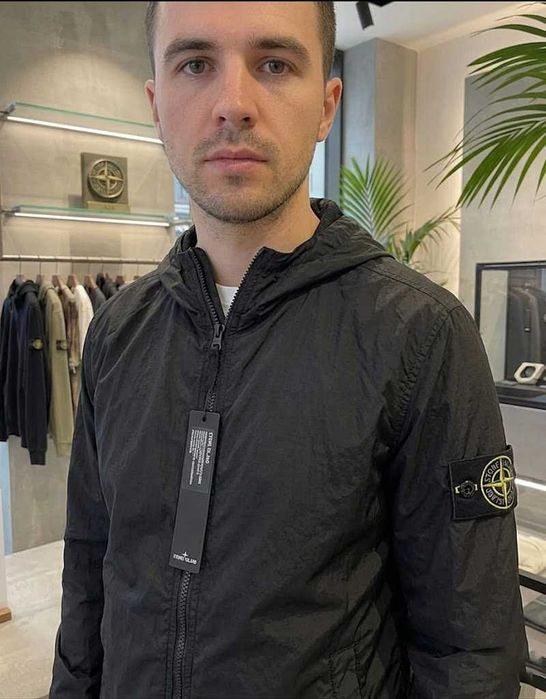 Куртка Stone Island Чорна • Вітровка Стон Айленд • XS-XXL