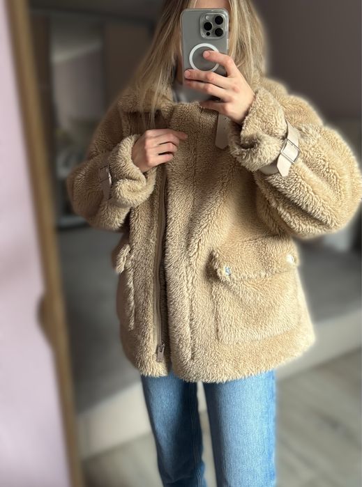 Дублянка teddy oversize бежева